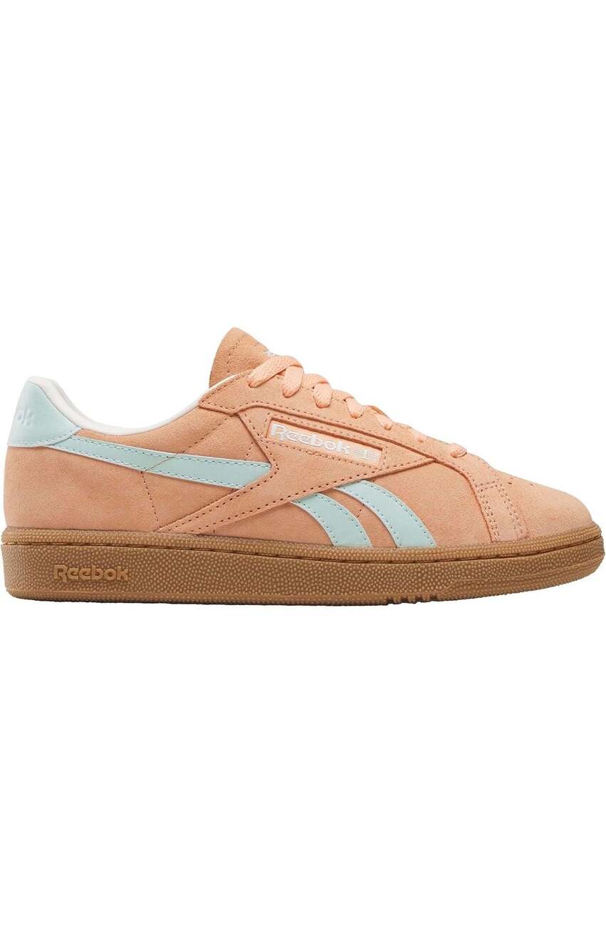 Reebok Women's Club C Grounds UK Sunkissed Orange and Glitched Aqua Sneakers